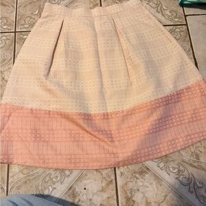ANTONIO MELANI Pink and Cream A-Line Skirt